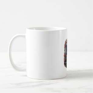 Halloween-Kürbis-Katze-Totenkopf-Sense-Autumn-Laub Kaffeetasse