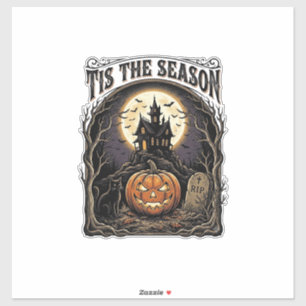 Halloween-Kürbis-Katze Verlassene Vintage-Saison-S Aufkleber