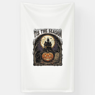 Halloween-Kürbis-Katze Verlassene Vintage-Saison-S Banner
