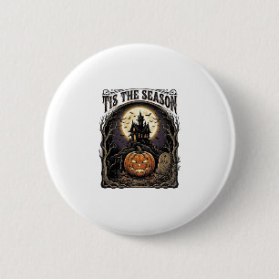 Halloween-Kürbis-Katze Verlassene Vintage-Saison-S Button