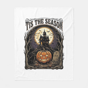 Halloween-Kürbis-Katze Verlassene Vintage-Saison-S Fleecedecke
