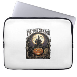 Halloween-Kürbis-Katze Verlassene Vintage-Saison-S Laptopschutzhülle