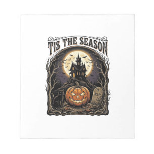 Halloween-Kürbis-Katze Verlassene Vintage-Saison-S Notizblock