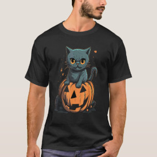 Halloween-Kürbis-Katzen-Kostüm Horror Halloween-Pa T-Shirt