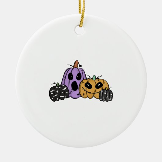 Halloween-Kürbis Keramik Ornament (Vorne)
