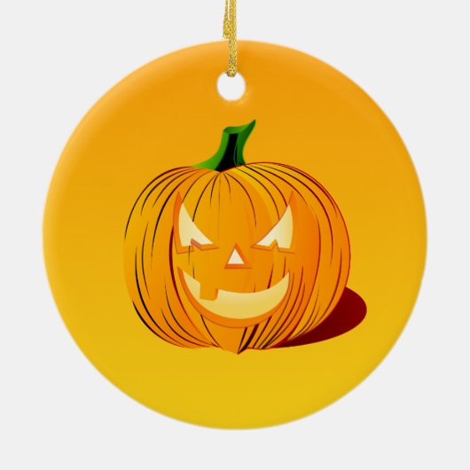 Halloween-Kürbis Keramik Ornament (Hinten)