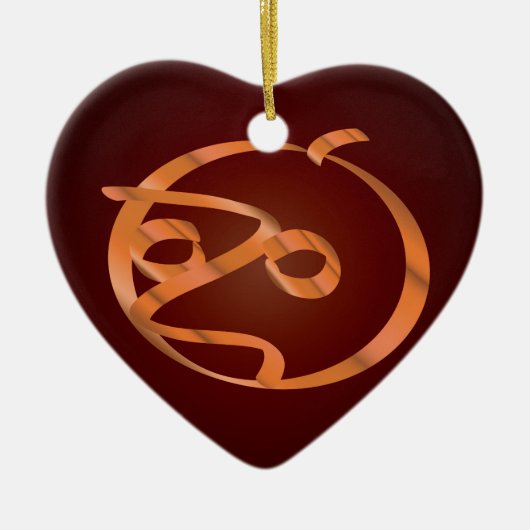 Halloween-Kürbis Keramik Ornament (Vorne)