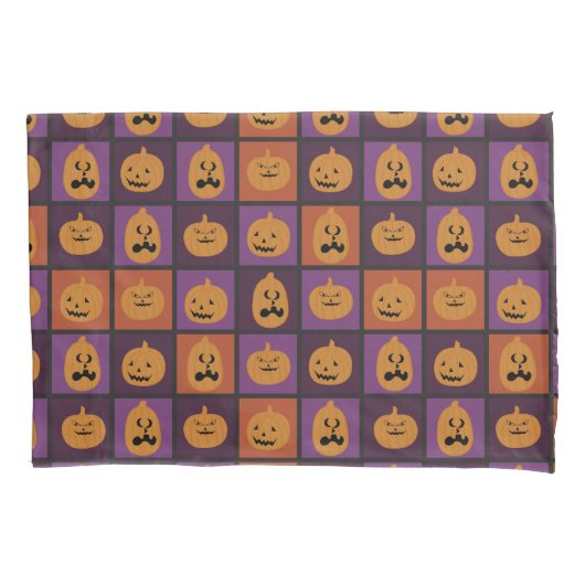 Halloween-Kürbis Kissenbezug (Vorderseite)