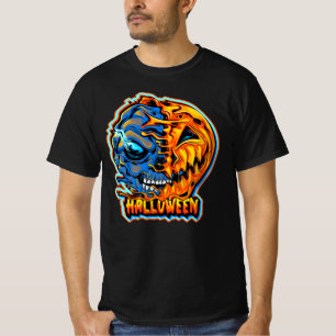Halloween Kürbis Kopf Halbschädelmonster T-S T-Shirt