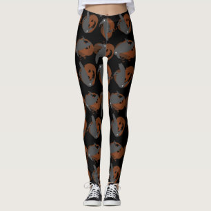 halloween kürbis krähen vögel leggings