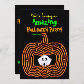 Halloween-Kürbis-Labyrinth und Geist Einladung (Vorne/Hinten)
