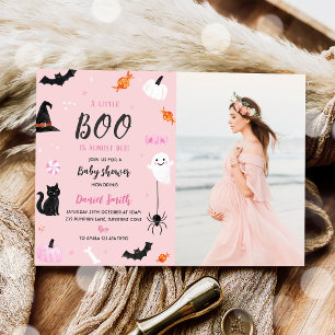 Halloween-Kürbis Little Boo Baby Shower Foto Einladung