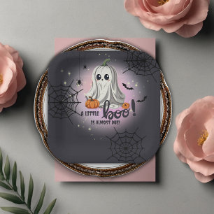 Halloween-Kürbis Little Boo Baby Shower Pappteller