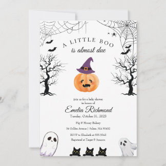 Halloween-Kürbis Little Boo Babyparty-Einladung Einladung