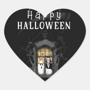 Halloween-Kürbis Little Boo Herz-Aufkleber