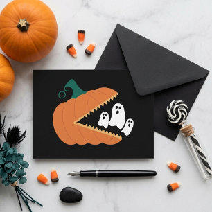 Halloween-Kürbis Lustige Geister Jungen Kinder Postkarte