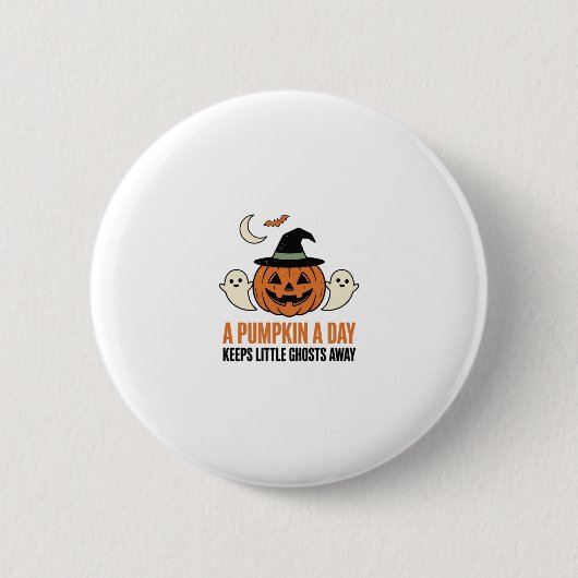 Halloween-Kürbis Lustiger Geist Vintage-Zitat_1 Button (Vorderseite)