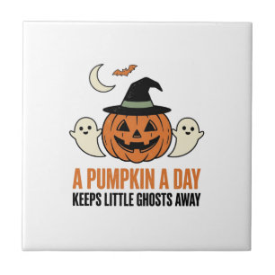 Halloween-Kürbis Lustiger Geist Vintage-Zitat_1 Fliese