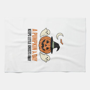 Halloween-Kürbis Lustiger Geist Vintage-Zitat_1 Geschirrtuch