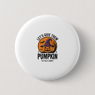 Halloween-Kürbis-Lustiger Hexenhut Gruselig Retro_ Button