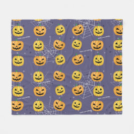 Halloween-Kürbis - Lustiges Muster  Fleecedecke