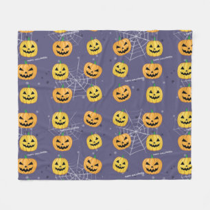 Halloween-Kürbis - Lustiges Muster  Fleecedecke