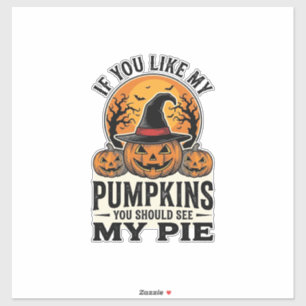 Halloween-Kürbis Lustiges Vintage-Pie-Zitat_1 Aufkleber