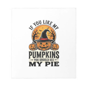 Halloween-Kürbis Lustiges Vintage-Pie-Zitat_1 Notizblock