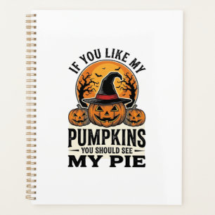 Halloween-Kürbis Lustiges Vintage-Pie-Zitat_1 Planer