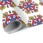 Halloween-Kürbis-Mandala Geschenkpapier (Rolleneckpunkt)