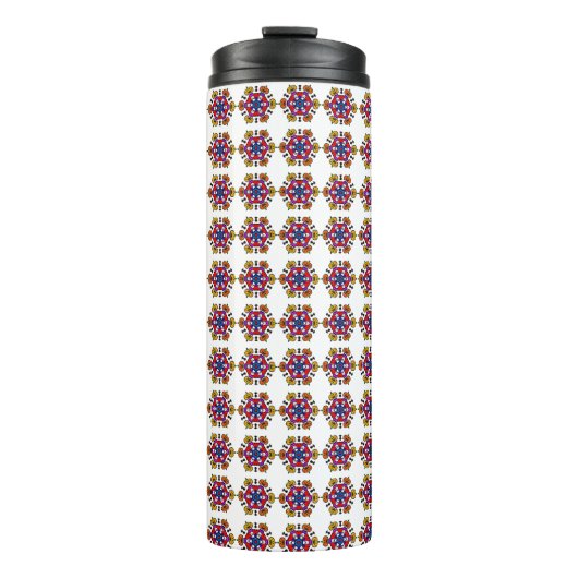 Halloween-Kürbis-Mandala Thermosbecher (Vorderseite)