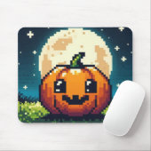 Halloween-Kürbis mit 8 bit unter dem Mond Mousepad (Mit Mouse)