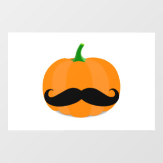 Halloween-Kürbis mit Bart Fensteraufkleber