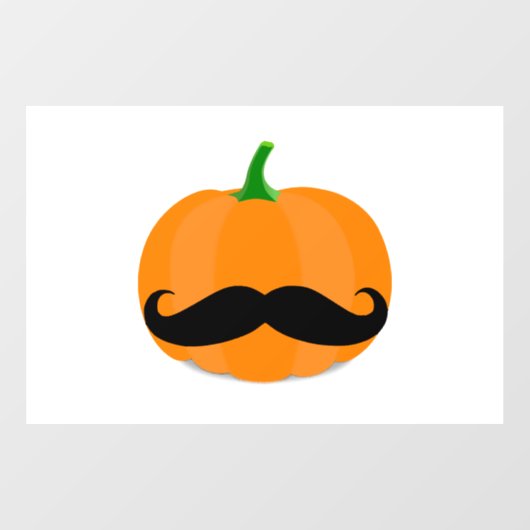 Halloween-Kürbis mit Bart Fensteraufkleber (Blatt)