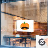 Halloween-Kürbis mit Bart Fensteraufkleber (Café-Fenster)