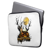Halloween-Kürbis mit Eule Laptopschutzhülle (Vorderseite Links)