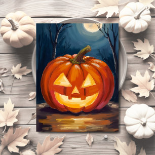 Halloween-Kürbis mit Fratze Feiertagspostkarte