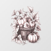 Halloween-Kürbis mit Herbstblättern Fensteraufkleber (Blatt)