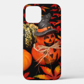 Halloween-Kürbis mit Herbstlauben Case-Mate iPhone Hülle (Rückseite)