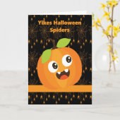 Halloween Kürbis mit Spiders & Webs Karte (Gelbe Blume)