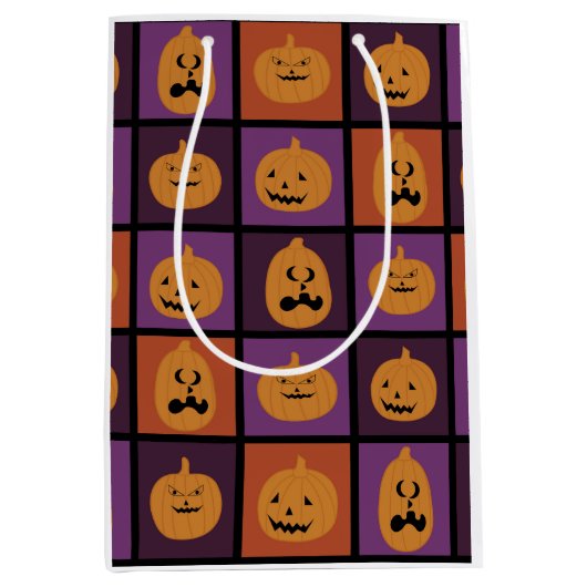 Halloween-Kürbis Mittlere Geschenktüte (Vorderseite)