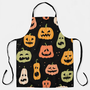 Halloween Kürbis nahtloses Muster. Handzeichen Schürze