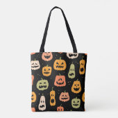 Halloween Kürbis nahtloses Muster. Handzeichen Tasche (Rückseite)