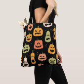 Halloween Kürbis nahtloses Muster. Handzeichen Tasche (Von Nahem)