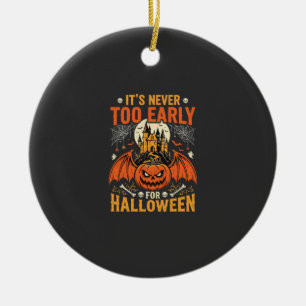 Halloween-Kürbis Nie Zu Früh Schloss Grafik_1 Keramik Ornament