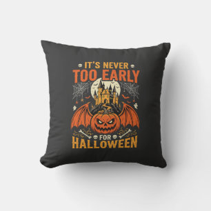 Halloween-Kürbis Nie Zu Früh Schloss Grafik_1 Kissen