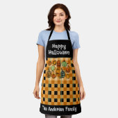 Halloween-Kürbis niedlicher Gingham Schürze (Getragen)