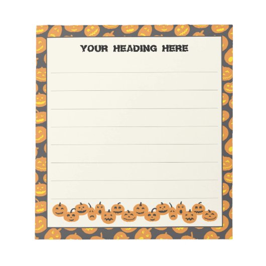 Halloween-Kürbis Notizblock (Vorderseite)