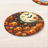 Halloween-Kürbis-Papieruntersetzer Runder Pappuntersetzer (Angewinkelt)