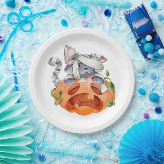 Halloween-Kürbis Pappteller (Party)